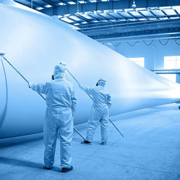 Painting for Wind turbine blade in workshop